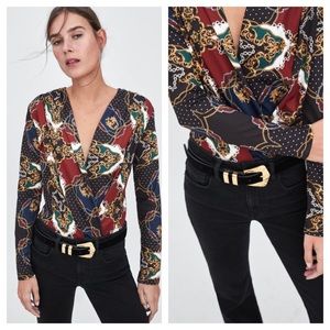 Nwt Zara chain print bodysuit